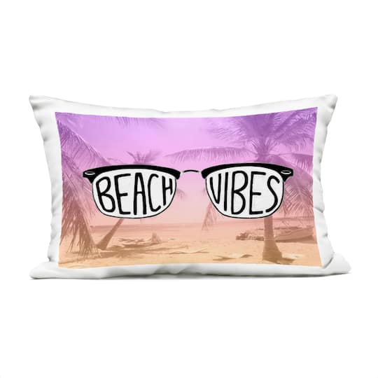 Stupell Industries 14" x 20" Tropical Beach Vibes Outdoor Print Throw Pillow